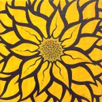 Marvalisa Coley-Yellow & Green Blossom 12x12 Acrylic on Canvas